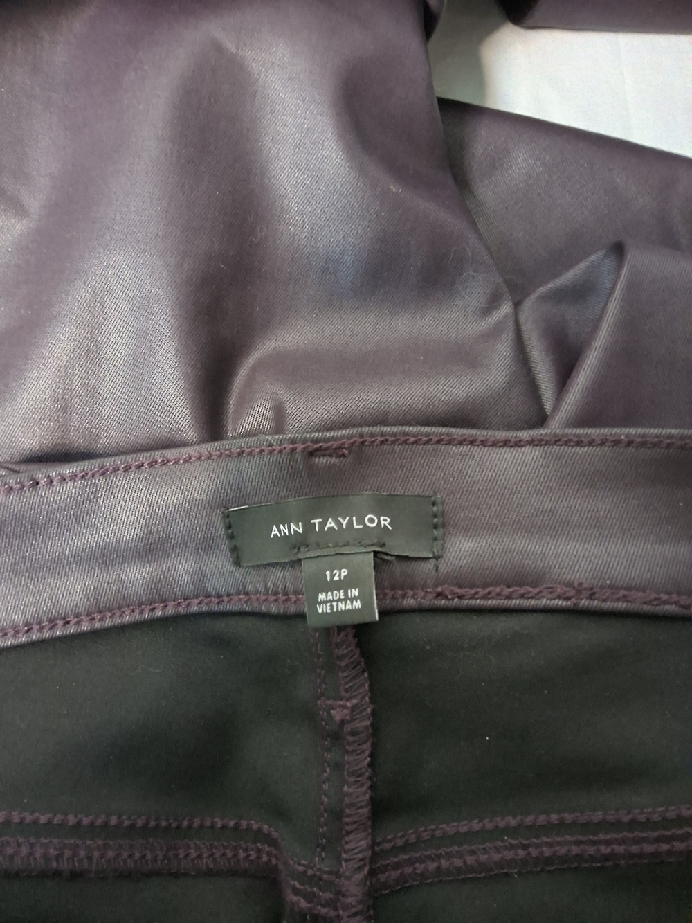 Ann Taylor Faux Leather Pants in Deep Plum - Picture 4 of 5